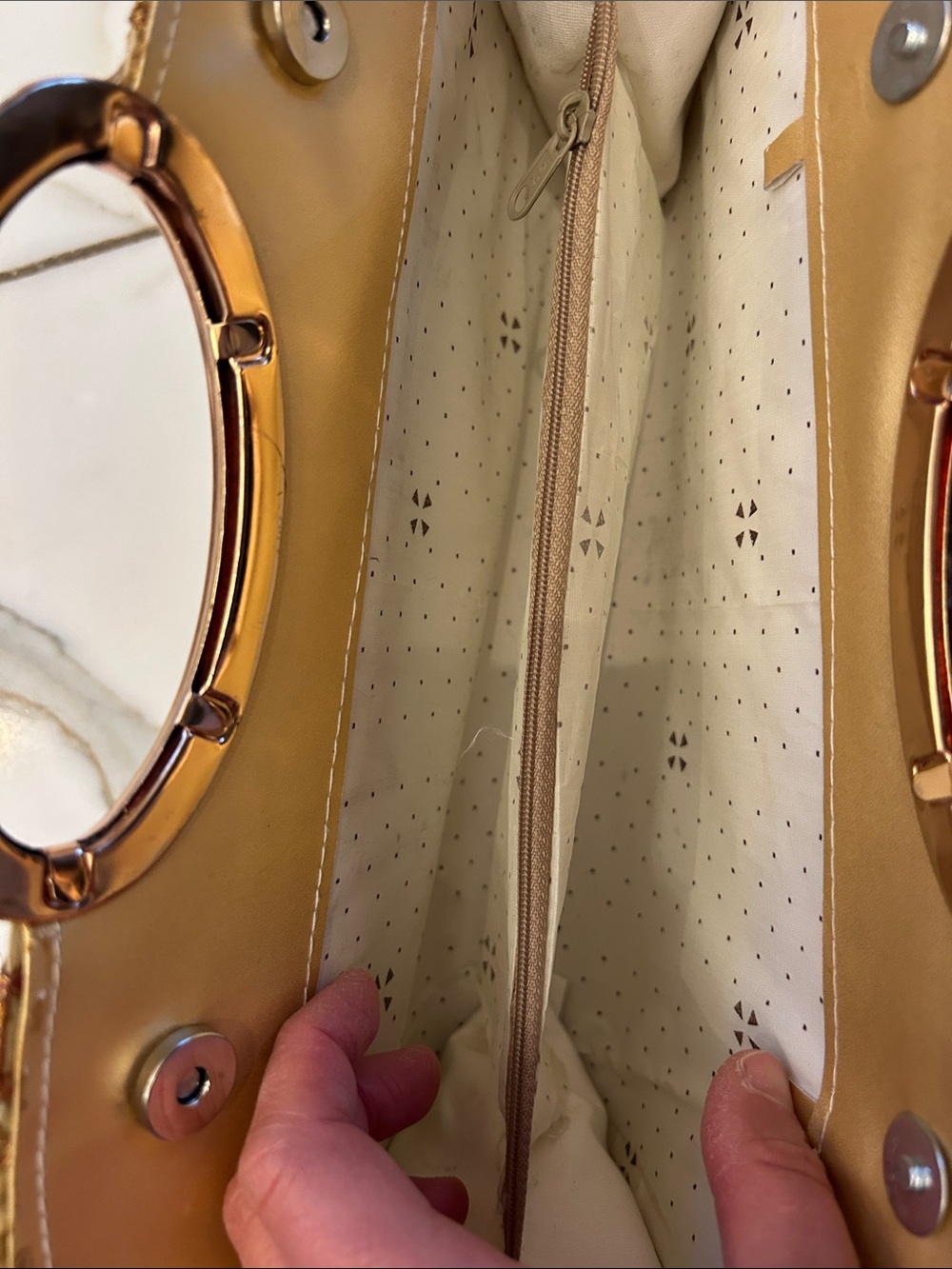 Vintage Embroidered Ivory and Pink Evening Clutch with Gold Handle image 3